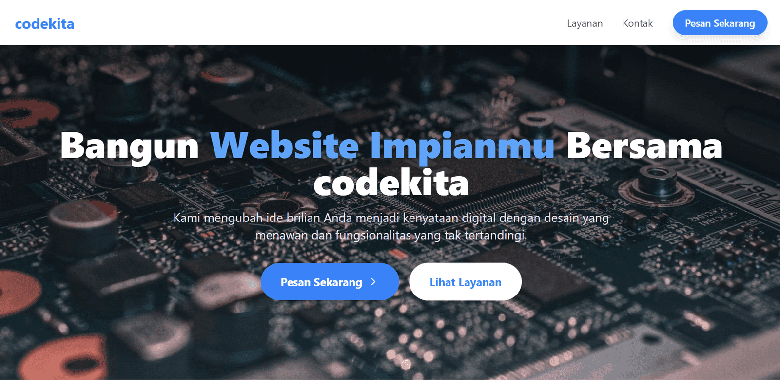 Web Pemesanan online ordering platform